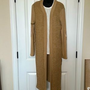 NWT Long Cardigan with glitter patches on sleeves
